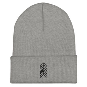 Minimal Arrow Cuffed Beanie