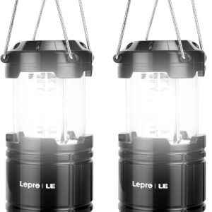 Lepro LED Camping Lantern Set (Collapsible, Battery Powered, IPX4)