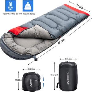 BISINNA 4-Season Sleeping Bag (With Pillow, Lightweight, Waterproof)