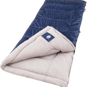 Coleman Brazos Cool-Weather Sleeping Bag (20°/30°F, No-Snag Zipper, Machine Washable)