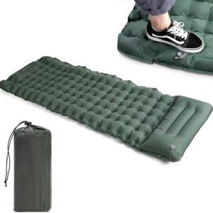 Daitore Inflatable Camping Sleeping Pad (Extra Thick, Built-in Pump, Ultralight)