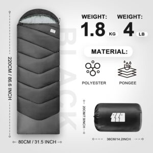 TANSTRIDER Cold Weather Sleeping Bag (Lightweight, Compact, Waterproof)