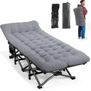 ATORPOK Folding Camping Cot (Cushioned, Portable, 450lbs Support)